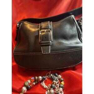 Coach Medium Black Leather Shoulder Bag